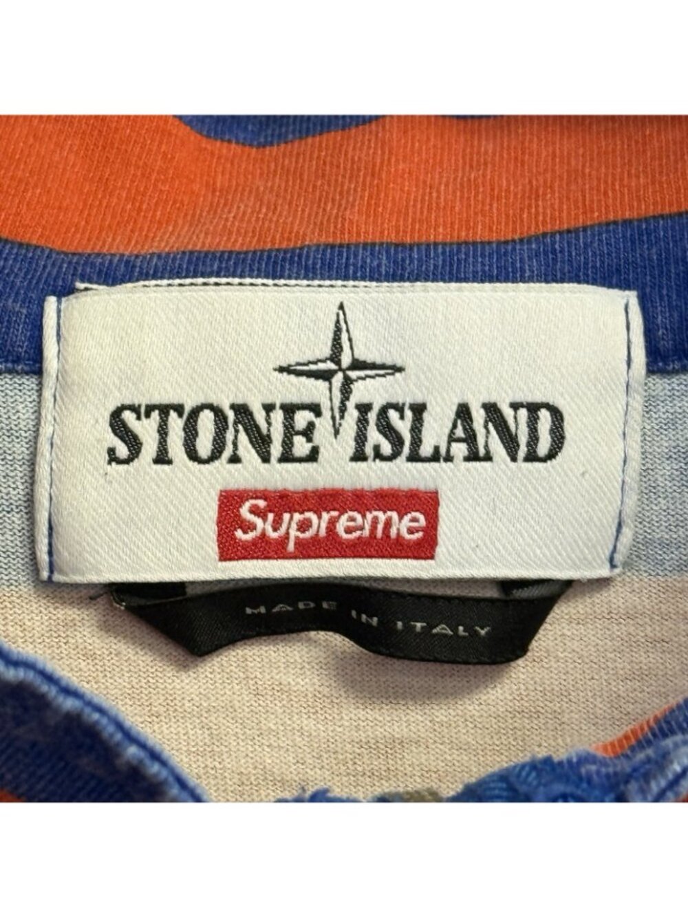 Stone Island X Supreme Quarter Zip Striped T Shirt Long Sleeve XL Authentic - Picture 10 of 14